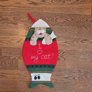 Pet Christmas Stocking - I ❤️ My Cat